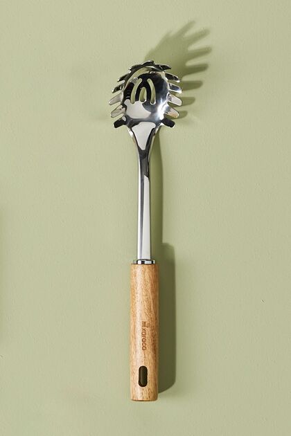 Woody Stainless Steel Pasta Spoon with Acacia Wood Handle 30 Cm