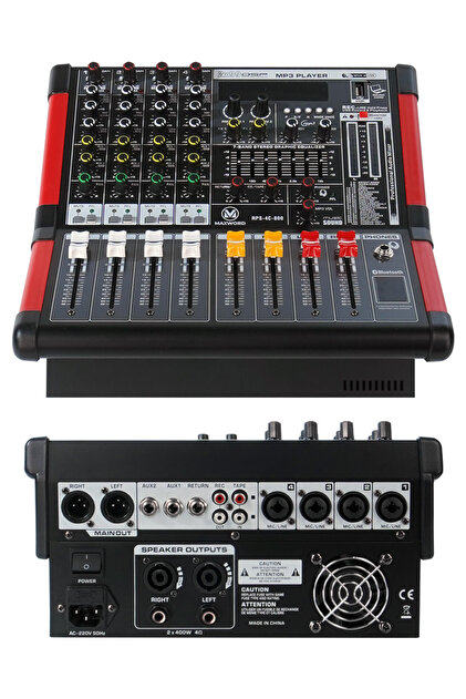 Maxword RPS-4C-800 Amfili Power Mikser 2x400W Mixer 2x99 DSP
