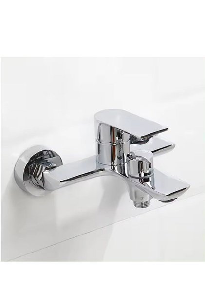 Banyo Bataryası Çevirmeli Kartuş Pirinç Döküm Krom Kaplama Modern Tasarım