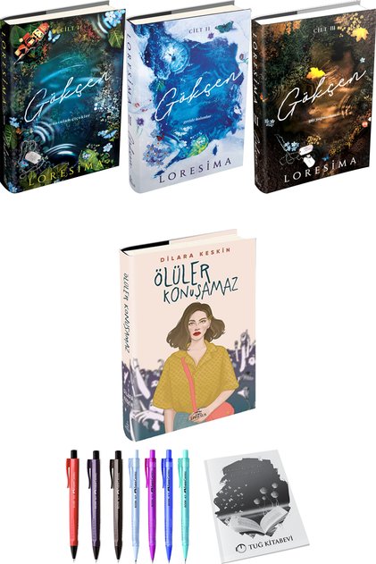 Gökçen 3lü Set Ciltli Loresima ve Ölüler Konuşamaz Ciltli Dilara Keskin + Hediyeli