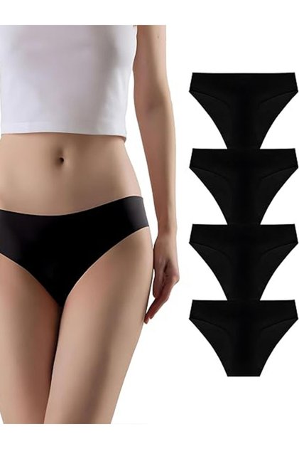 Pack of 4 Basic Non-Marking Laser Cut Flexible Women's Panties