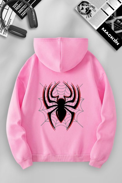 Men's and Women's Spider Printed Hooded Sweatshirt