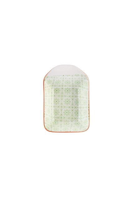 Floral Green Rectangle Snack Bowl/Sauce Bowl 10 cm