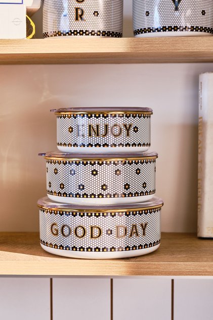 Bonte 3-Piece Enamel Storage Container