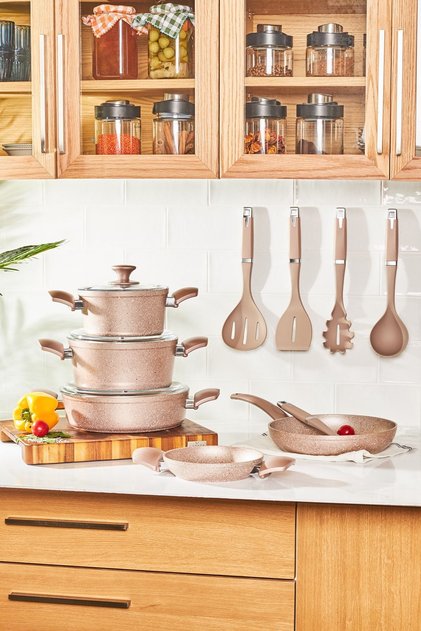 Biogranit Rosegold New İndüksiyon Tabanlı 13 Parça Tencere Seti
