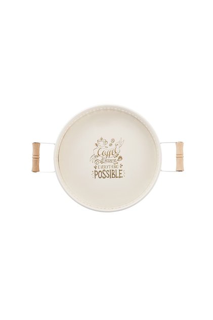 Country Lace Round Tray Cream 26 Cm