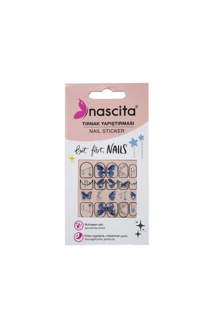 Işıltılı Yıldız Desenli Tırnak Stickerı - 32