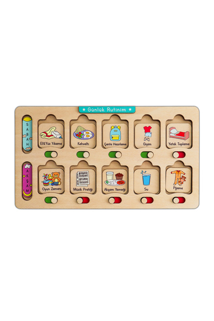 Children's Daily Routine Chart Wooden Educational Toy