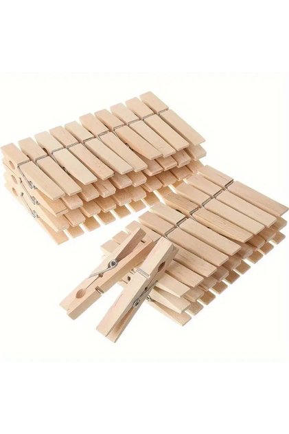 72 Pcs Wooden Clothes Pins Wooden Washing Pins Clothes Drying Hanger