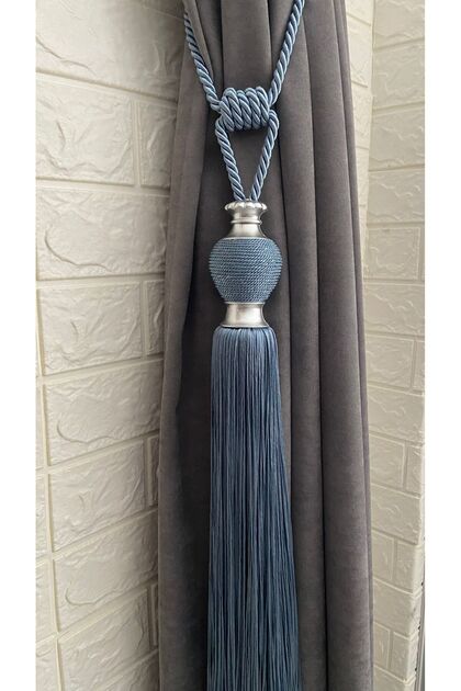 Curtain Accessory Tasseled Bracol Rope Wrap with Vase Cornice Installation Kit 1 Pc