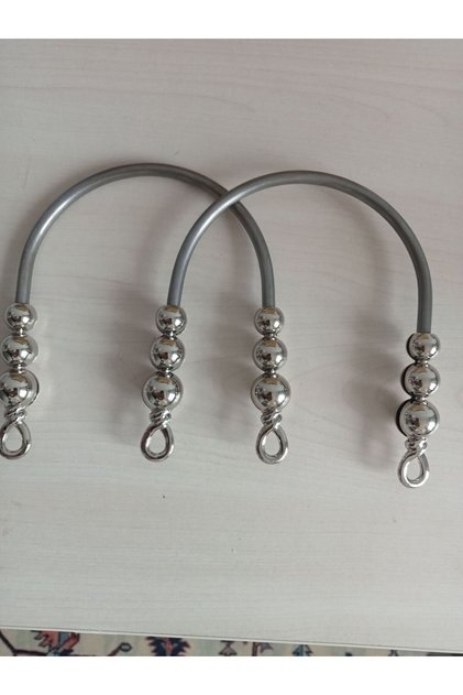 Silver Metal Three-Link Wrapped Handle