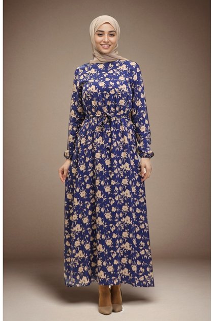 Rochie din vascoza cu modele florale
