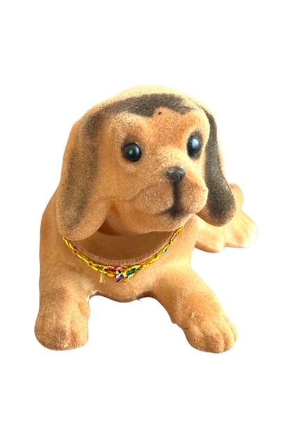 PeriYedi KAFA SALLAYAN KÖPEK ARABA SÜSÜ KAHVERENGİ RENK 14 CM