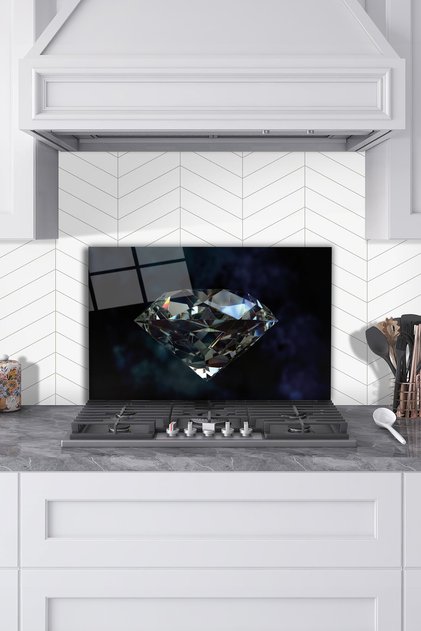 Diamond Diamond Glass Stove Back Protector, Kitchen Built-In and Countertop Guard, Tempered and Rated