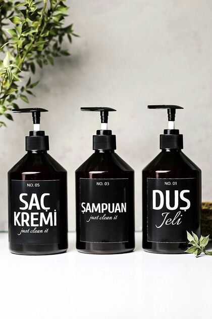 Black Labeled Amber Hard Plastic Shower Set
