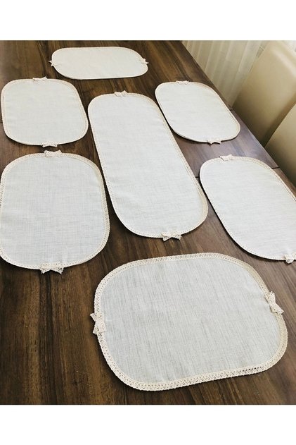 6 Kişilik Işlenebilir Linen Kumaş Servis Takımı