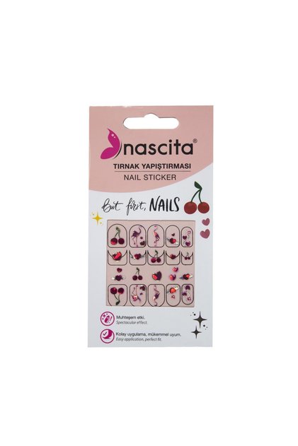 Kiraz Desenli Tırnak Stickerı - 30
