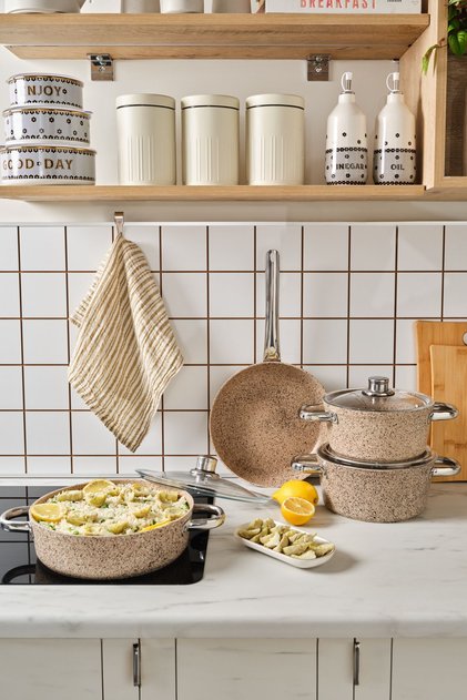 Biogranit Nare 7 Parça Tencere Seti Wood