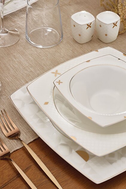 KORKMAZ Zena Collection Gold 28 Parça Yemek Takımı A8087 - Fiyatı