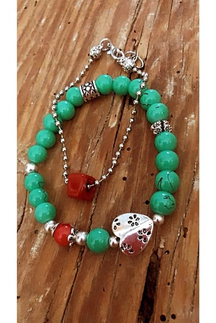 Blue Glass Bead Design Bracelet Set