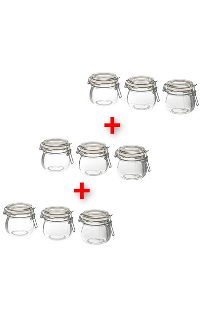 9 Pieces Glass Jar with Lid 130 ml Ikea with Gasket Diameter: 7 cm Height: 7 cm Airtight Lid