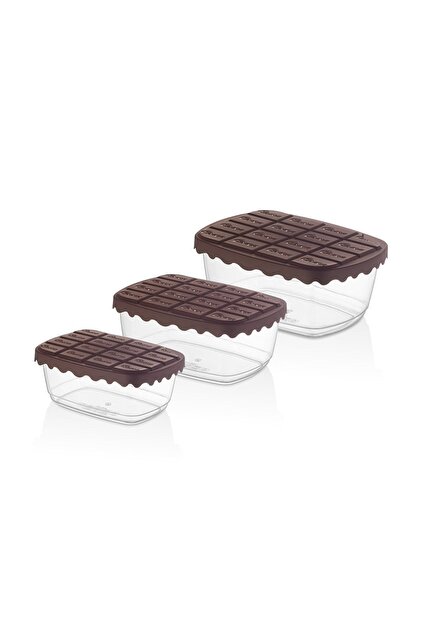 Sunplast Choco Box Çikolata Kapaklı Saklama Kabı 3'lü Set - Fiyatı