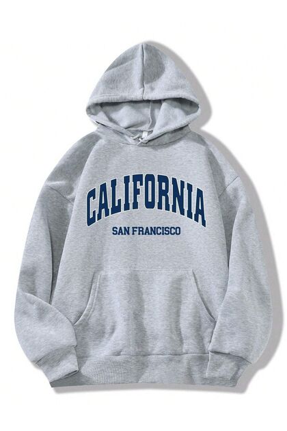 California Printed Unisex Hooded Oversize Sweatshirt