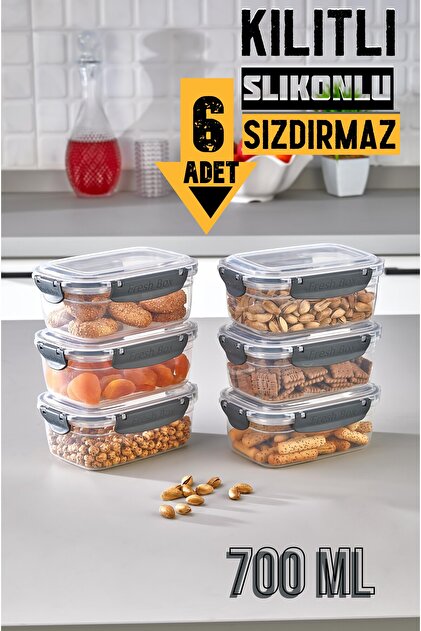 ASlife Home 6 Adet Slikonlu Sızdırmaz Hava Almaz Kilitli Kapak