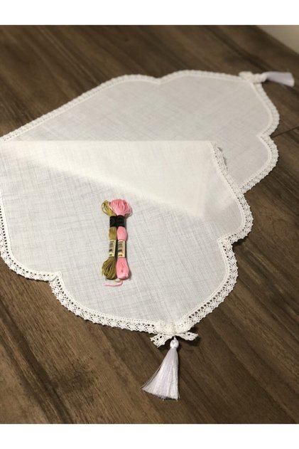 38*100 Cm Linen Ucu Püsküllü Runner