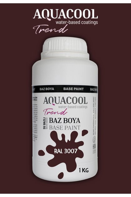 Akrilik Hobi Boya 1 Kg Su Bazlı Hibrit Dönüşüm Boyası Ral 3007 Siyah Kırmızı
