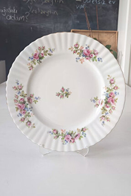 Royal Albert Moss Rose Bone China İngiliz Vintage Pasta Tabağı 19