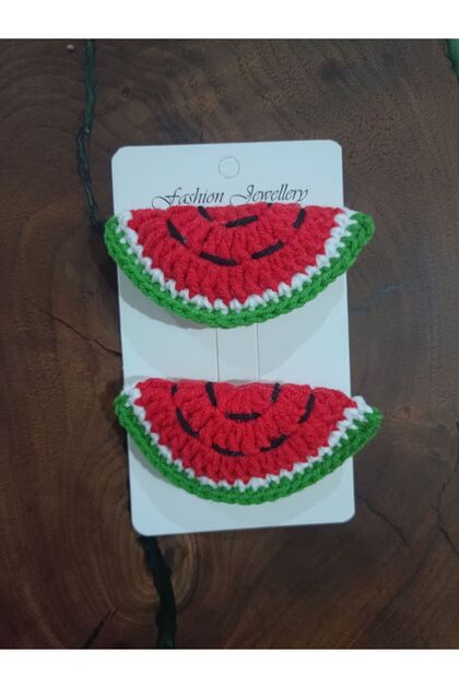 Knitted Watermelon Snap Buckle Set of 2