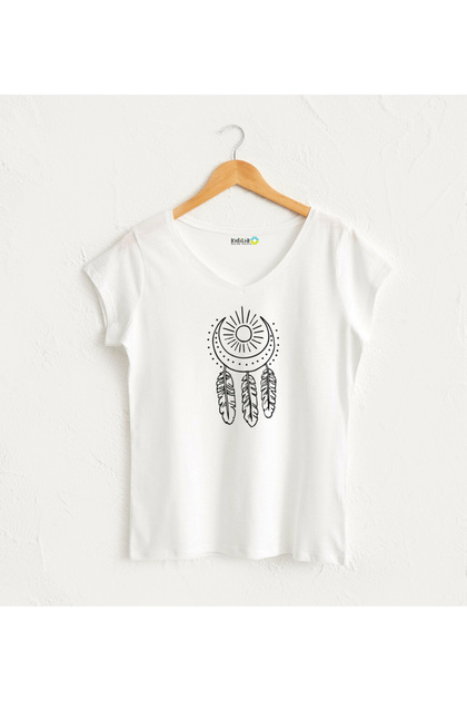 Dream Catcher V-Neck Design T-Shirt