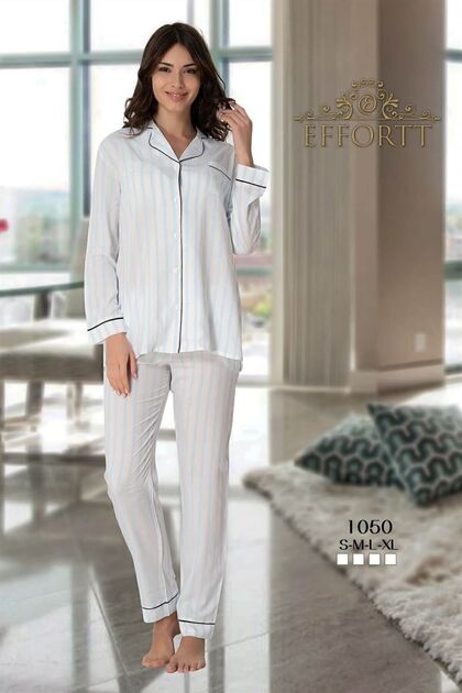 Striped Buttoned Front Pajama Set