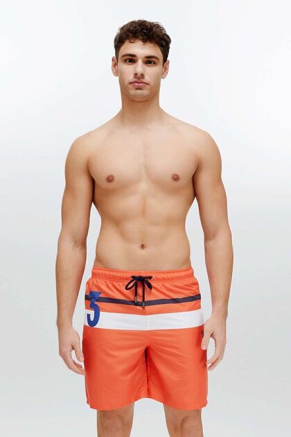 Men's Orange Long Sea Shorts 22003