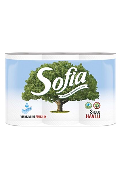 SOFİA 4 KATLI KAĞIT HAVLU 3 RULO