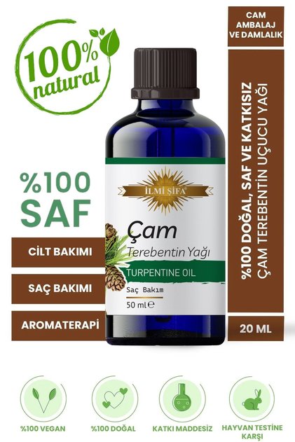 Çam Terebentin Yağı 50 ml (TEMİZLEYİCİ, CANLANDIRICI,FERAHLIK,YENİLEYİCİ)
