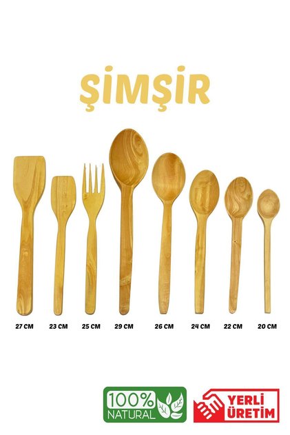Şimşir Kaşık Servis Gereçleri Seti-Tahta Kaşık-Çeyiz Seti