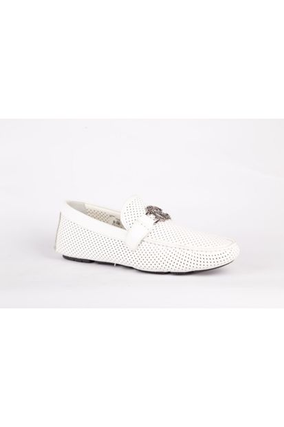 Roberto Cavalli Erkek Beyaz Loafer Ayakkabı - 3