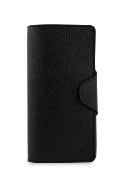 Genuine Leather Black Unisex Coin Portfolio 100% Handmade Calfskin