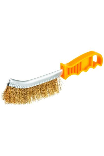 Steel Flat Wire Brush, 250 mm Length - Brass Coated Steel Wire