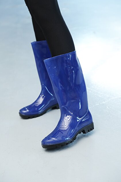 Ayakkabı Modası Kadın Lacivert Yağmur Çizmesi - 2