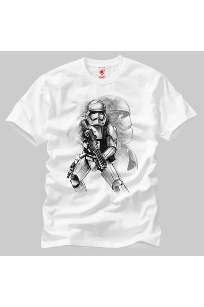 Ανδρικό λευκό μπλουζάκι Star Wars First Order Stormtrooper Sketch