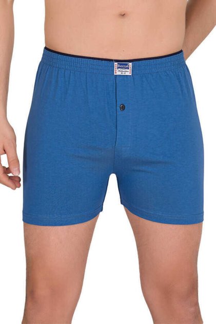Erkek 3'lü %100 Pamuk Penye Boxer 1099 | Lacivert