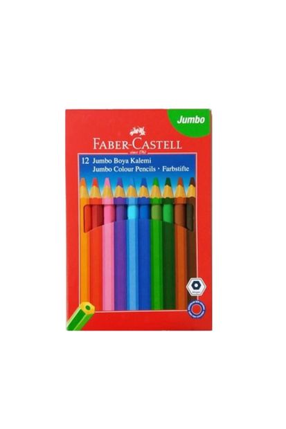 Faber Castell Jumbo Kuru Boya 12 Renk Köşeli - 1