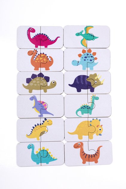 Dinosaur Themed Wooden Double Puzzle Fun and Educational for Little Dinosaur Enthusiasts