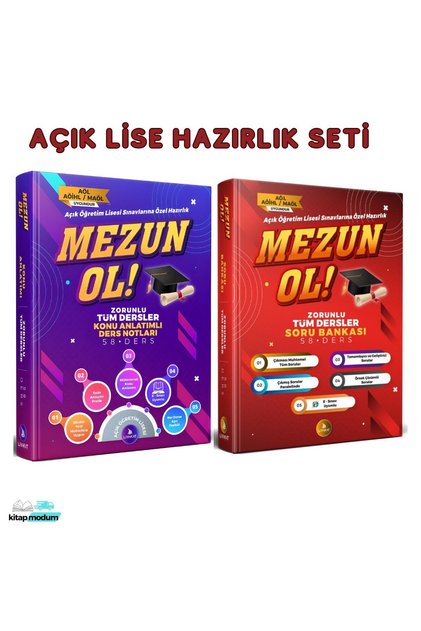 YENİ DÖNEM-AÖL-AÇIK ÖĞRETİM LİSESİ Zorunlu Tüm Dersler Konu Anlatımlı Ders Notları ve Soru Bankası