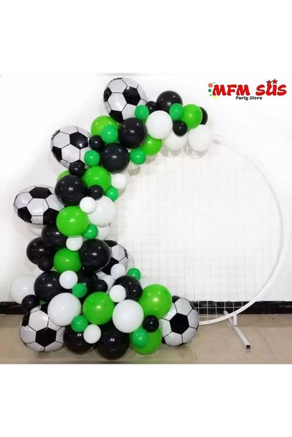 Parti Siyah Beyaz Futbol Top Temalı Zincir Balon Seti