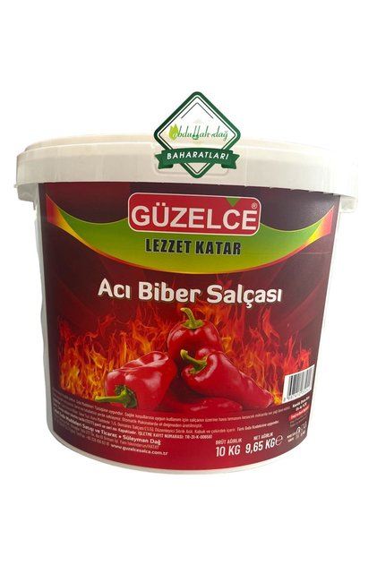 Hacıoğlu Baharat Hatay Yöresel Doğal Acı Biber Salçası Acılı 10 Kg Kova