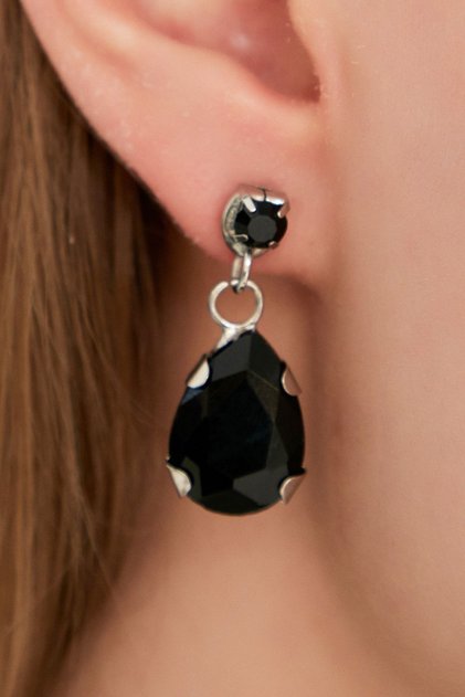 Women's Luminos Model Zircon Stone Black Pendant Evening Dress Wedding Engagement Promise Henna Party Prom Daily Earrings